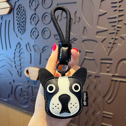 Cute Dog & Cat PU Leather Keychain