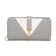 Miss Lulu Women’s Tri-Color PU Leather Long Wallet Clutch