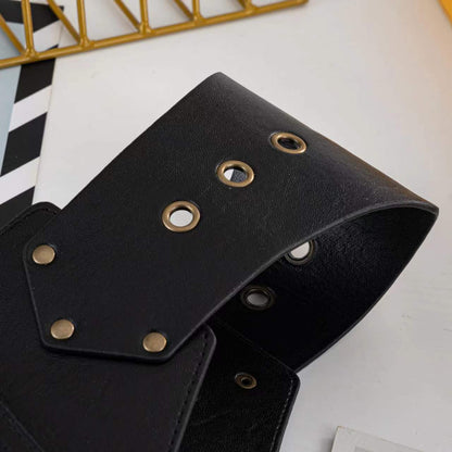 Women's Wide PU Leather Belt