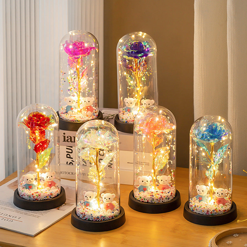 Eternal Rose Bear LED Lamp