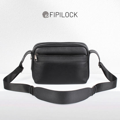Fingerprint Leather Crossbody Bag