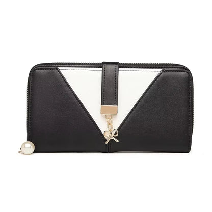 Miss Lulu Women’s Tri-Color PU Leather Long Wallet Clutch