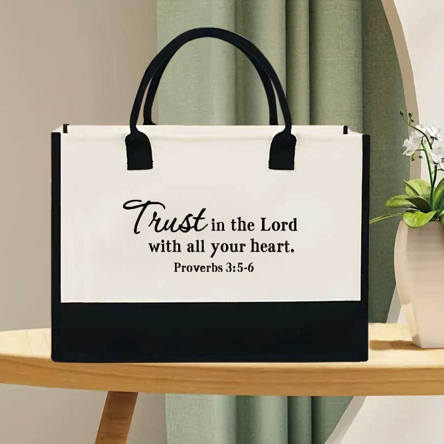 Initial Flower Tote Bag