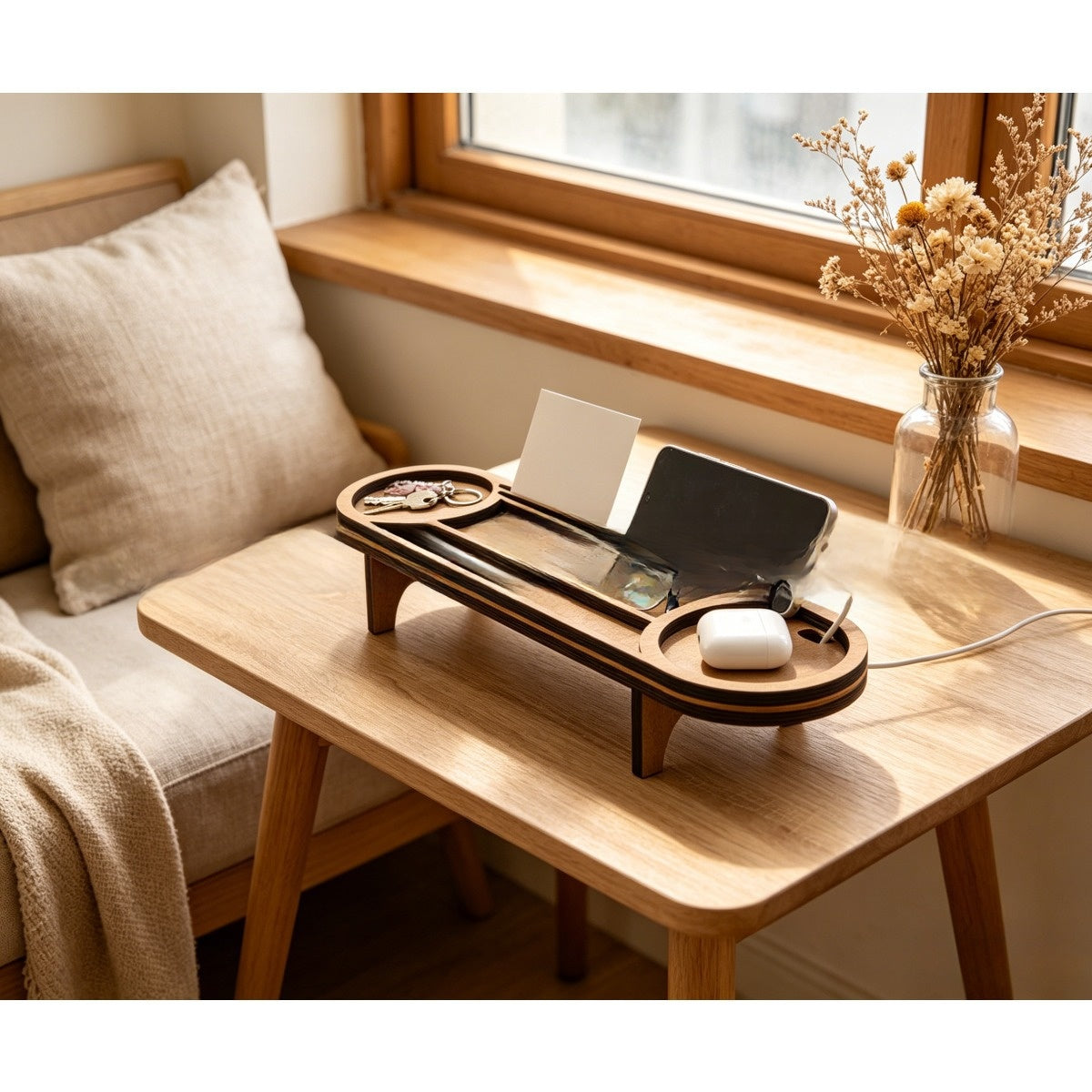 Wooden Desktop Storage Organizer