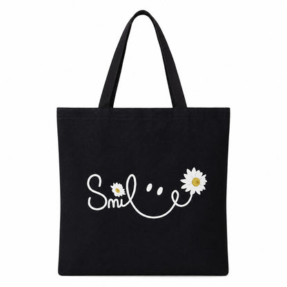 Black Butterfly Print Tote Bag