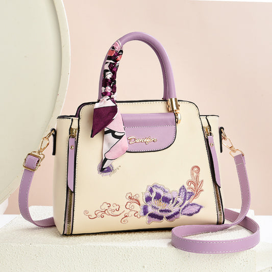 Women's Floral Embroidered Handbag