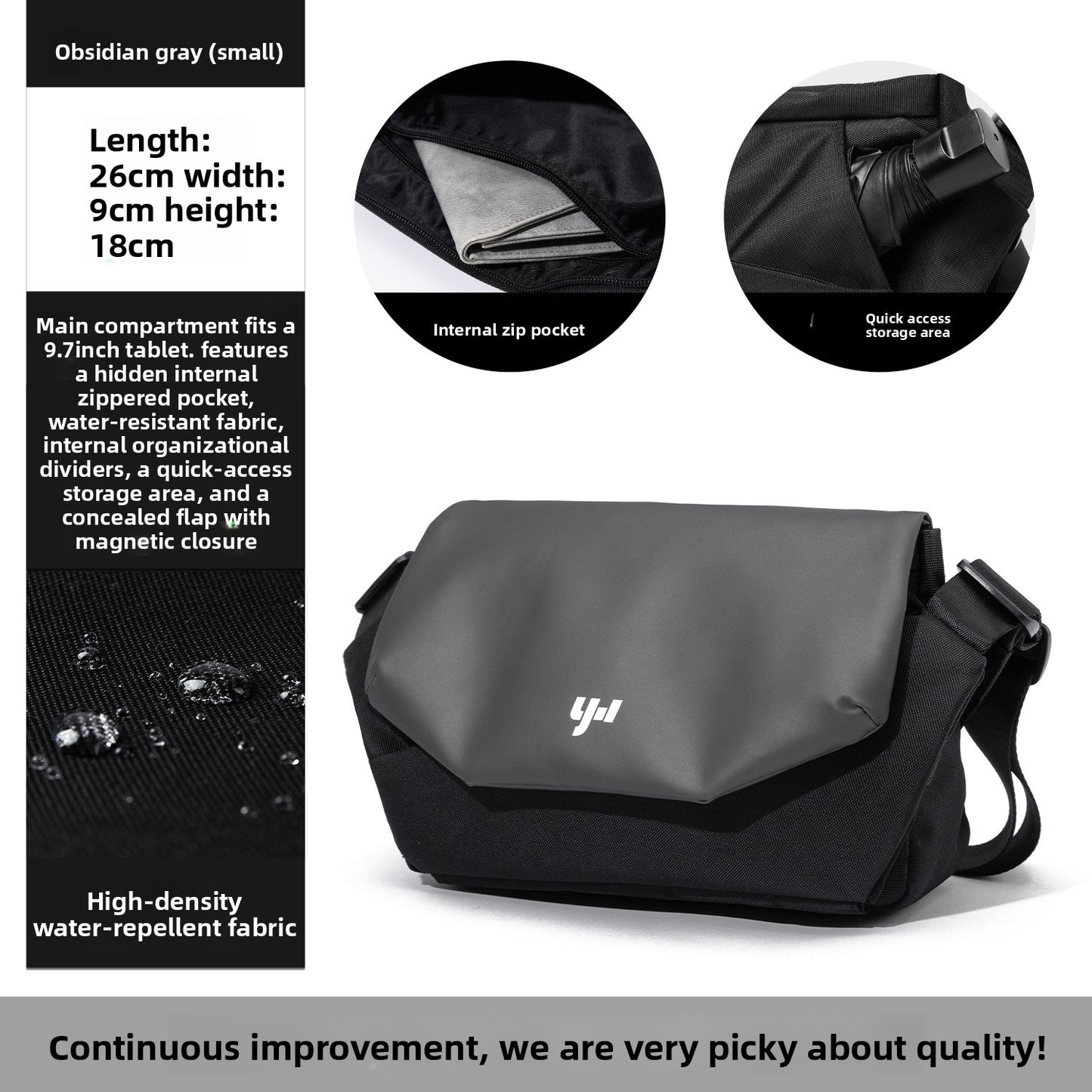 Functional Crossbody Messenger Bag