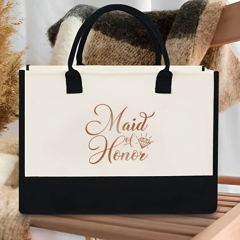 Initial Flower Tote Bag