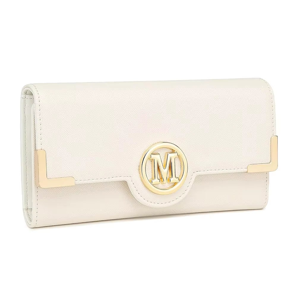 Miss Lulu Women's PU Leather Long Wallet with Card Slots