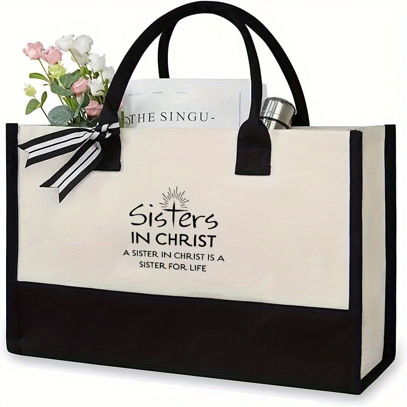Initial Flower Tote Bag
