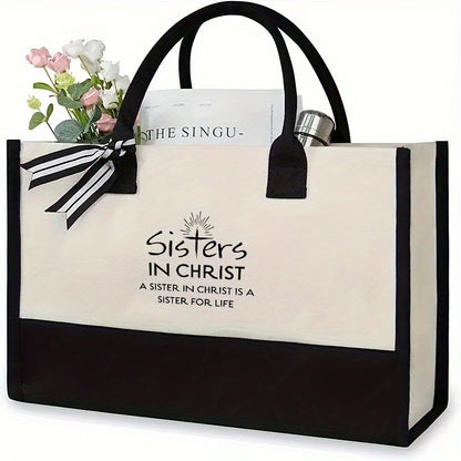 Initial Flower Tote Bag