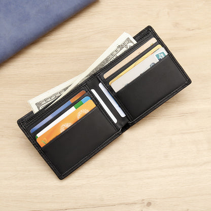 Genuine Sheepskin Woven Short Wallet