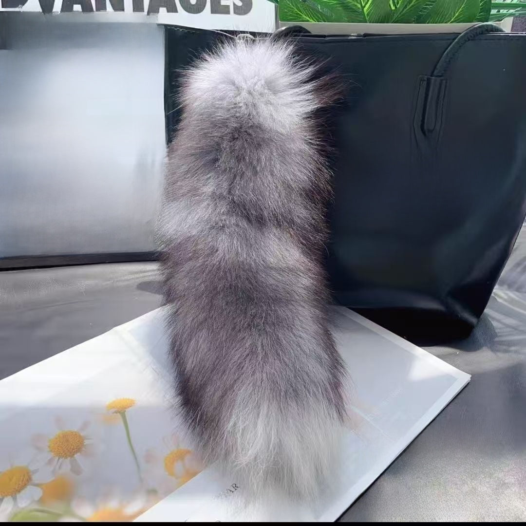 Plush Fox Tail Keychain Charm