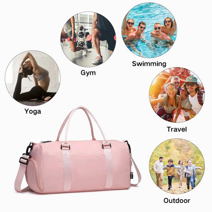 Kono Sports Gym & Travel Duffel Bag with Shoe & Wet Pocket