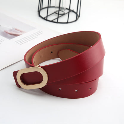 Unisex Leather Snap Belt