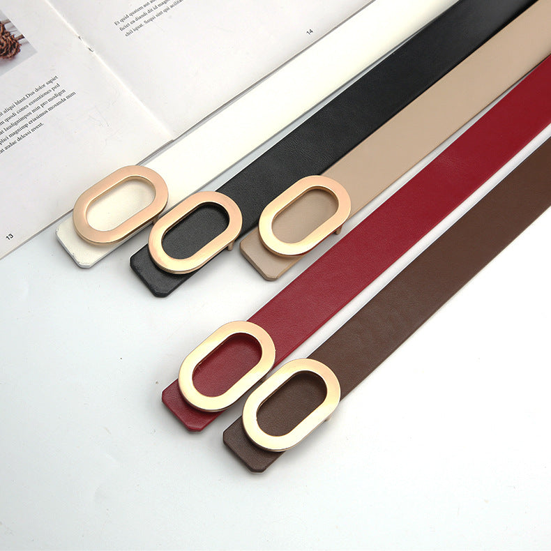 Unisex Leather Snap Belt