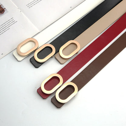 Unisex Leather Snap Belt