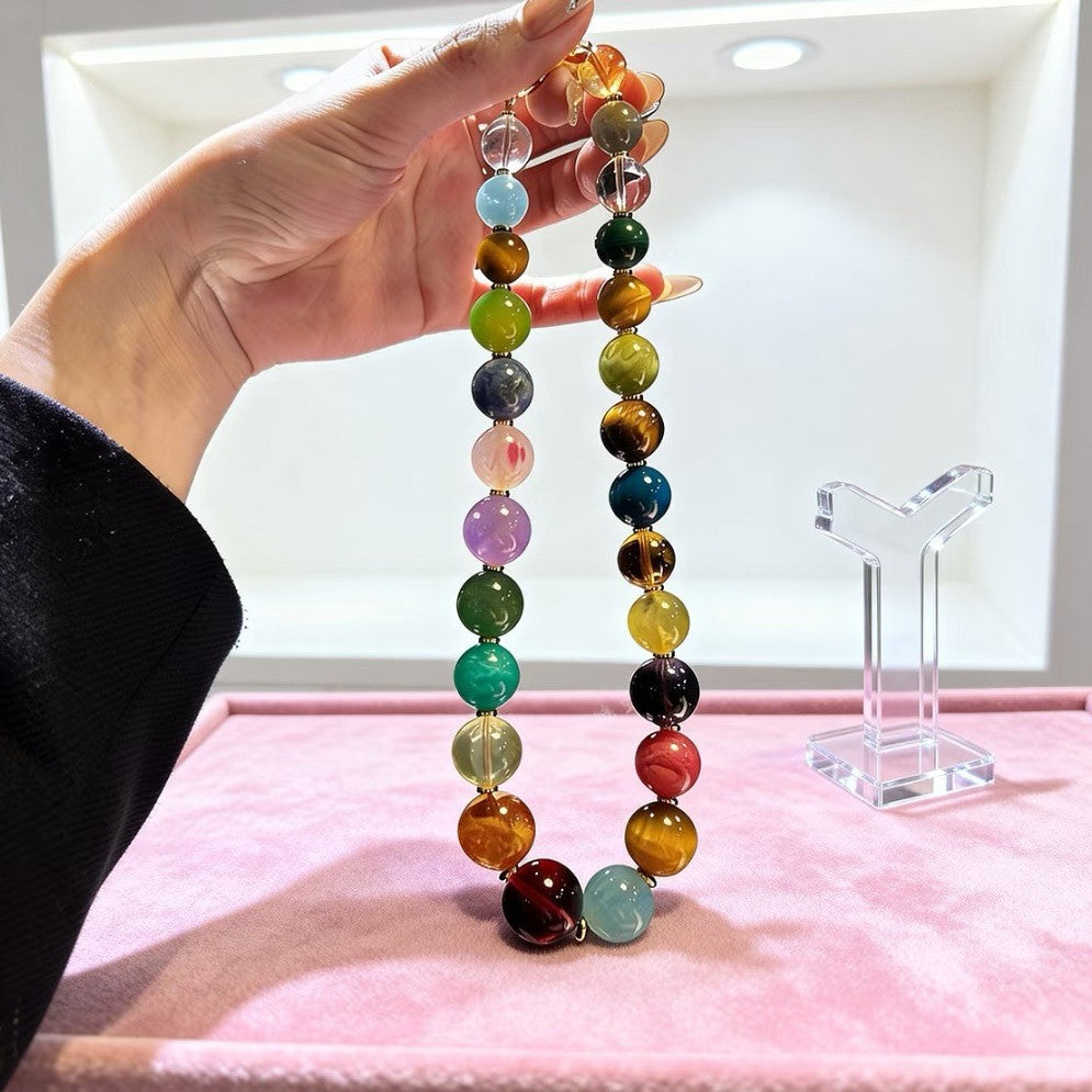 Crystal Round Bead Necklace for Women