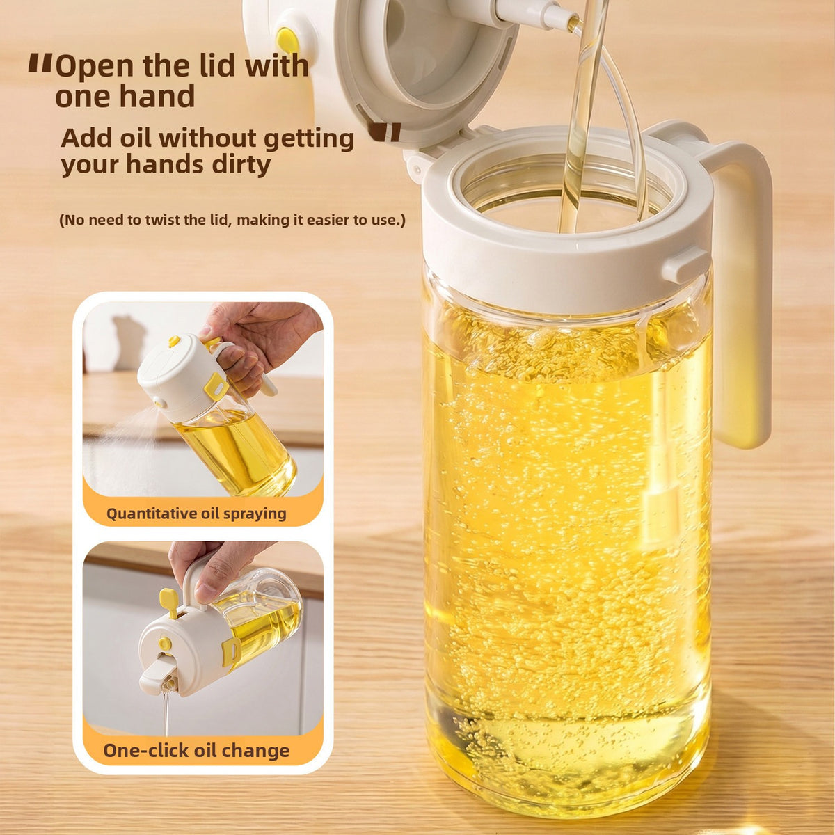 Dual-Use Glass Oil Spray Bottle