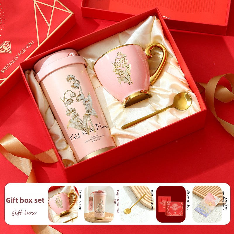 Floral Stainless Steel Thermos Cup