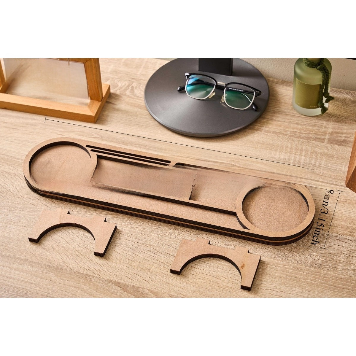 Wooden Desktop Storage Organizer