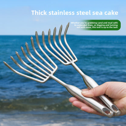 Stainless Steel Digging Rake for Beach and Garden
