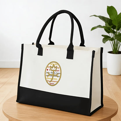Initial Flower Tote Bag