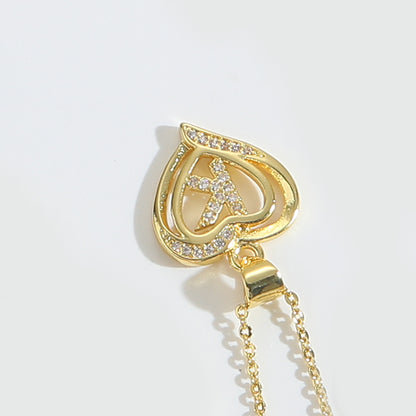 Heart Initial Necklace Gift