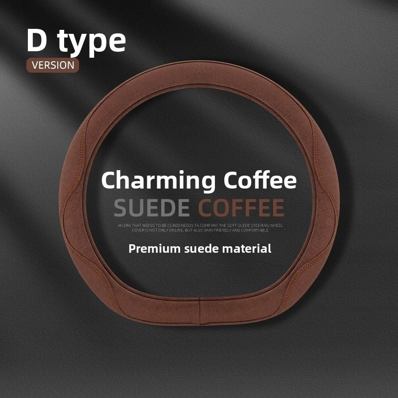 Suede Leatherette Steering Wheel Cover