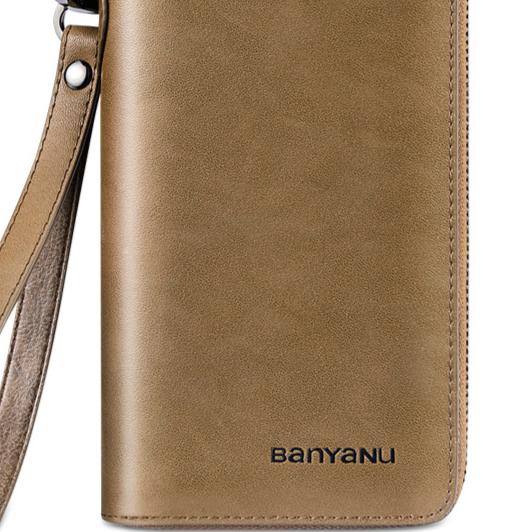 Men's Retro Cowhide Zipper Wallet