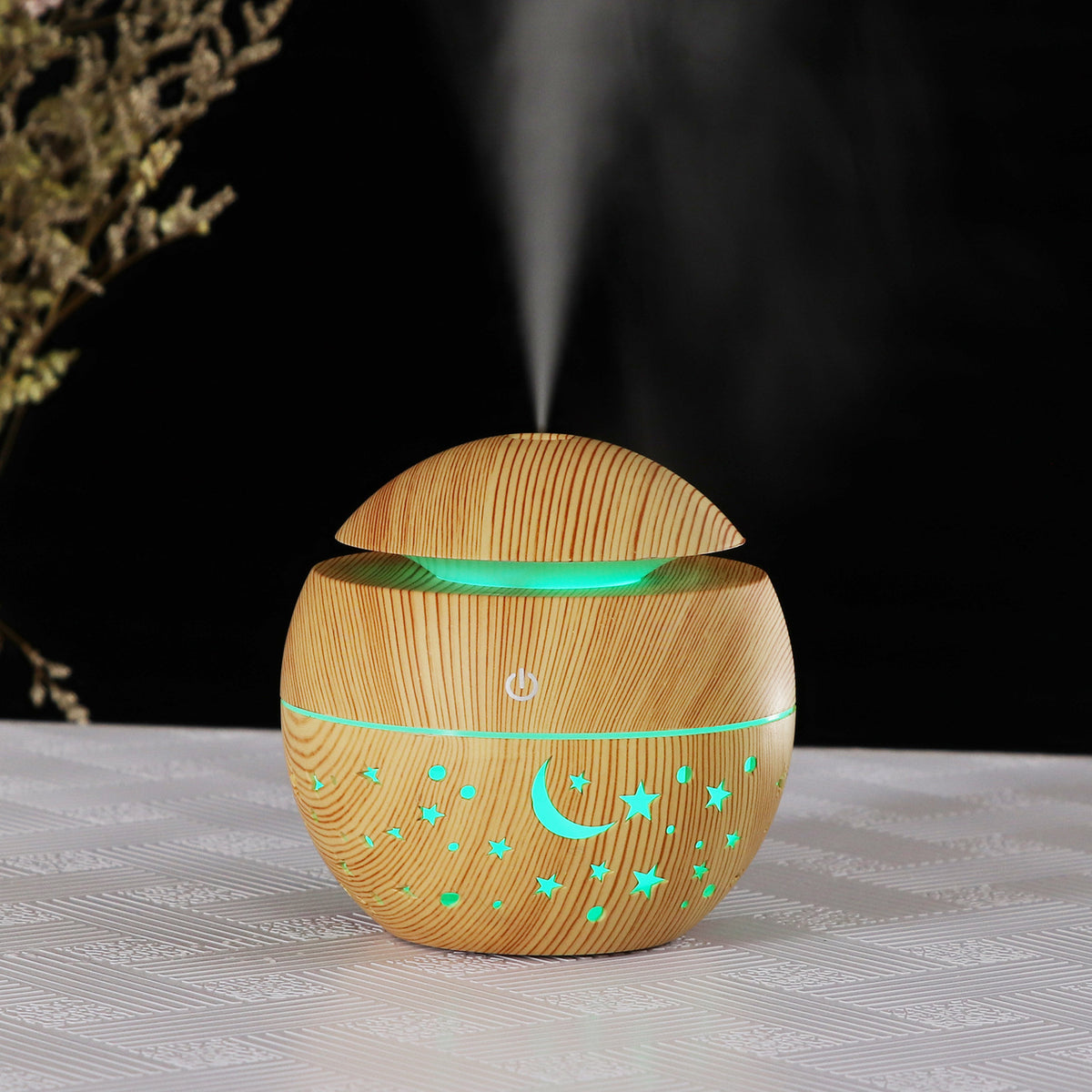 Star Moon Wood Grain USB Humidifier