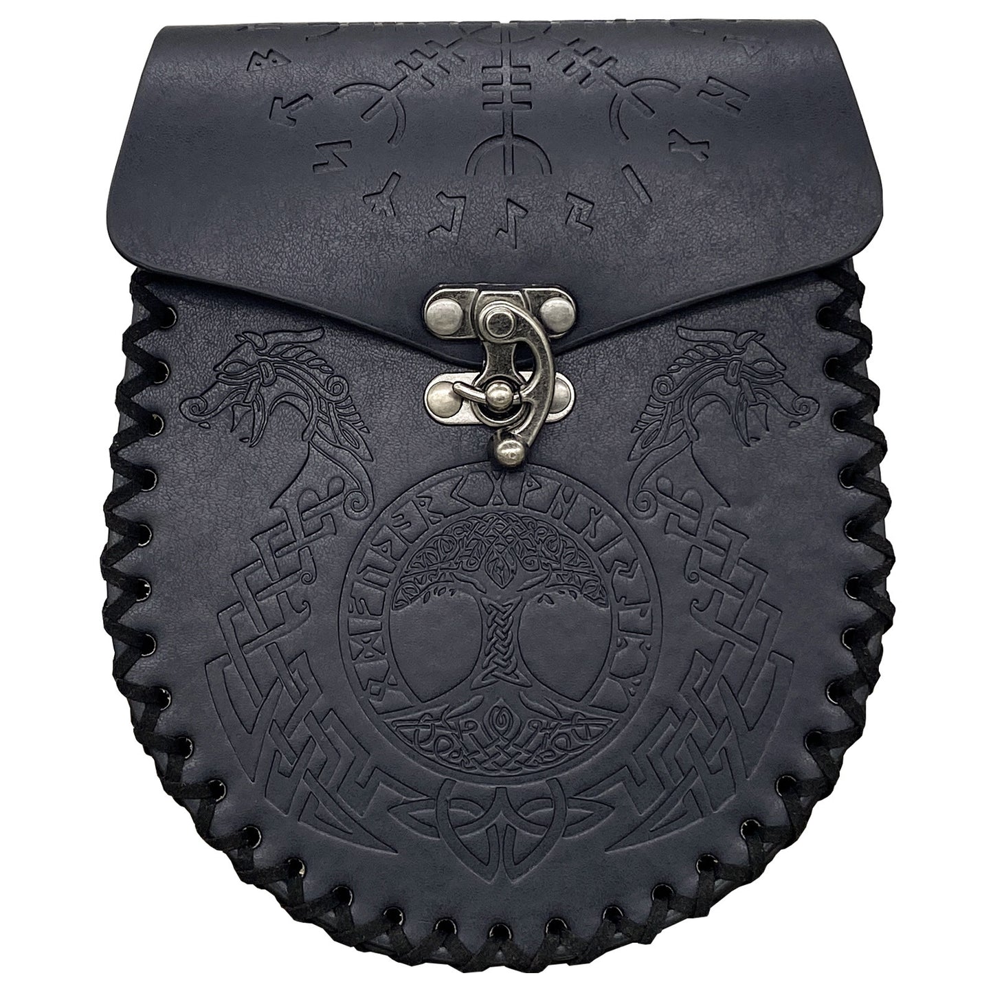 Medieval Viking Style Leather Waist Bag with Coin Compartment