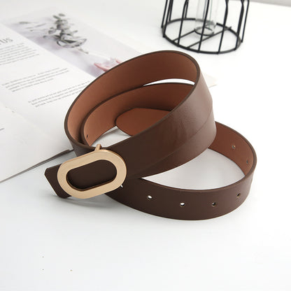 Unisex Leather Snap Belt