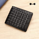 Genuine Sheepskin Woven Short Wallet