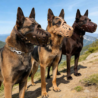 Dog Training Leather Muzzle