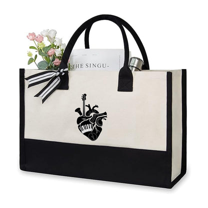 Initial Flower Tote Bag