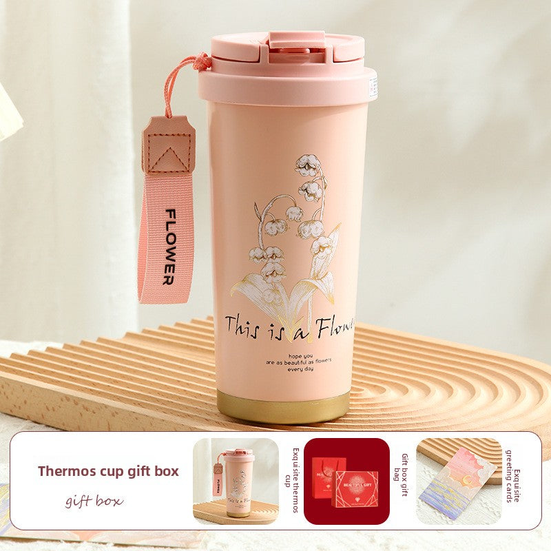 Floral Stainless Steel Thermos Cup