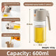 Glass Oil Dispenser Bottle 600ml with Spray and Pour Function