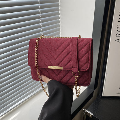 Women's Quilted Chain Shoulder Bag