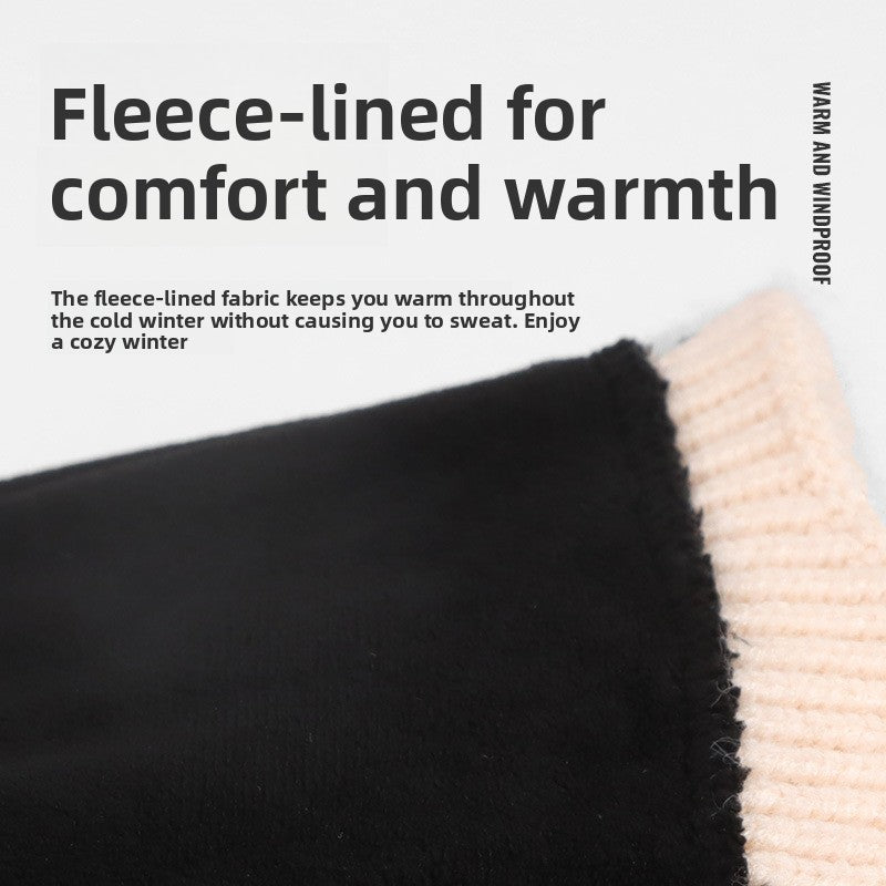 Unisex Fleece Lined Knitted Winter Hat Warm Windproof Design