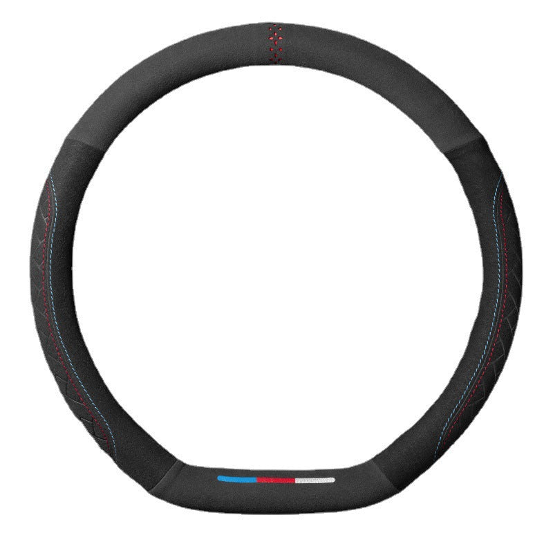 Italian Suede Non-Slip Embossed Steering Wheel Cover