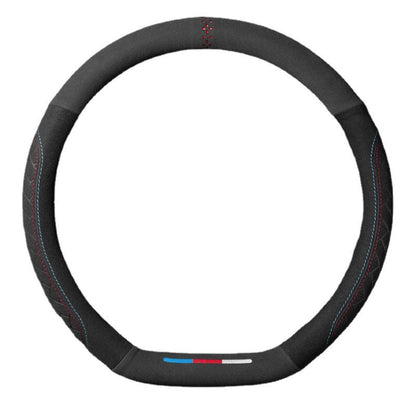Italian Suede Non-Slip Embossed Steering Wheel Cover