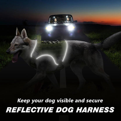 Tactical Dog Harness with Reflective Strips
