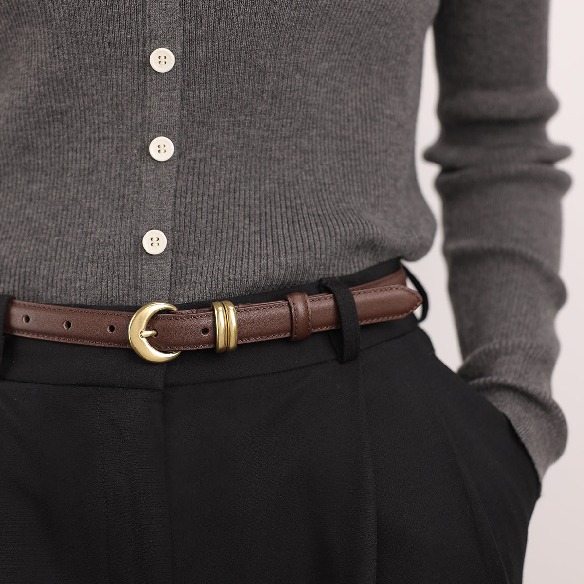 Women's Thin Leather Belt