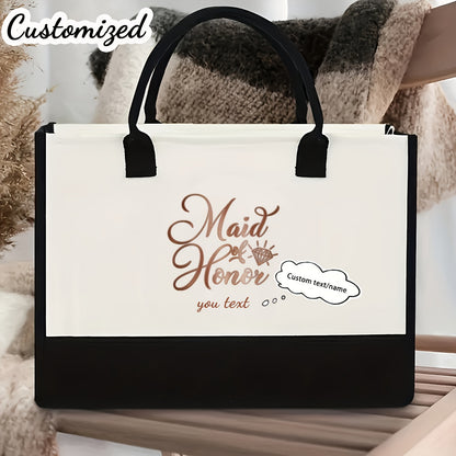 Initial Flower Tote Bag