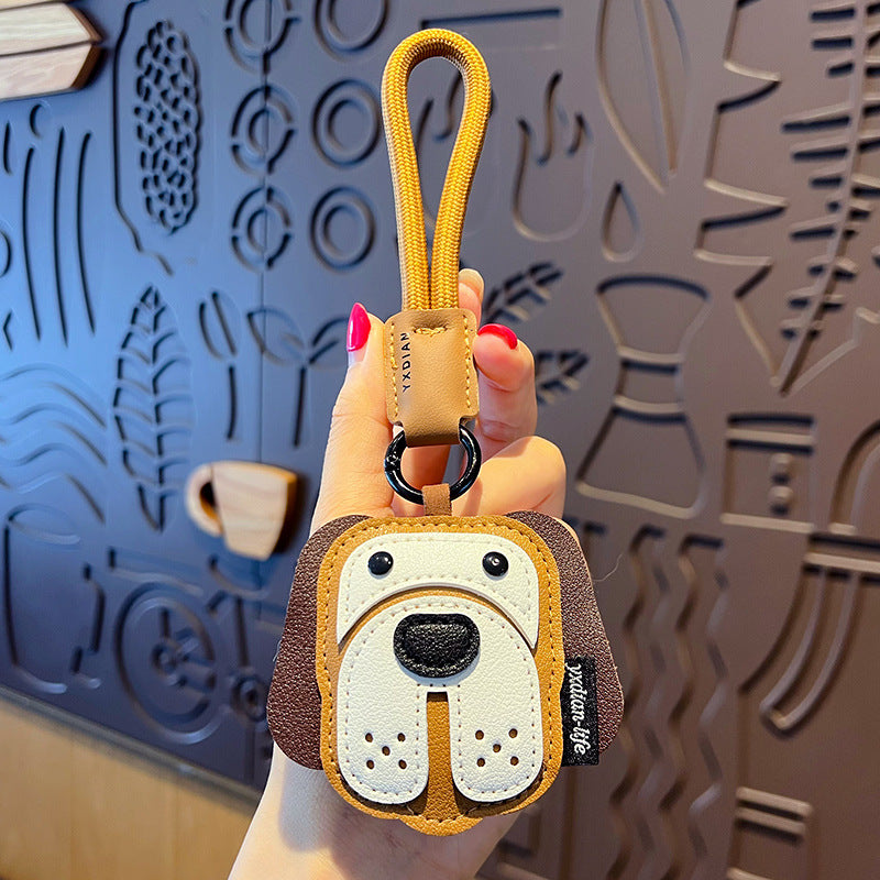 Cute Dog & Cat PU Leather Keychain
