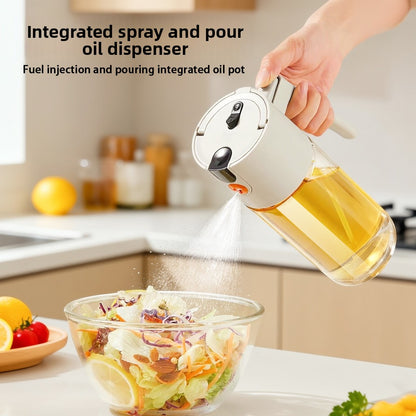 Glass Oil Dispenser Bottle 600ml with Spray and Pour Function