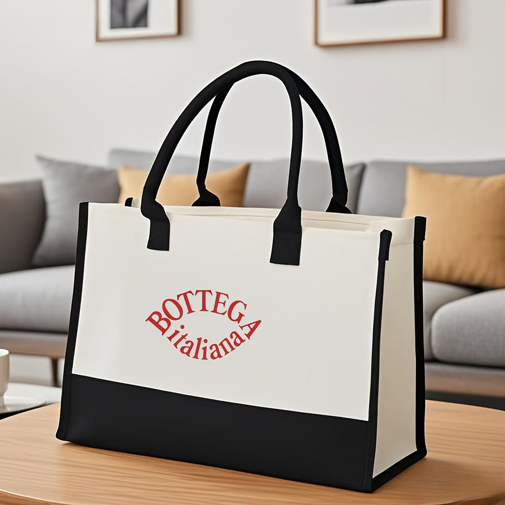 Initial Flower Tote Bag