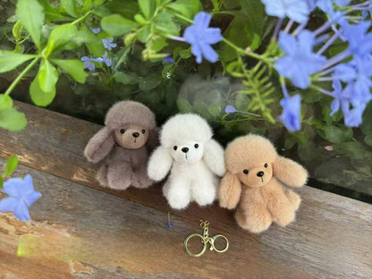 Cute Plush Poodle Keychain
