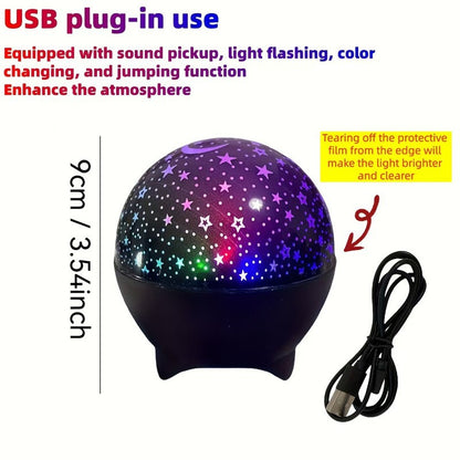 Star Moon Projection Night Light